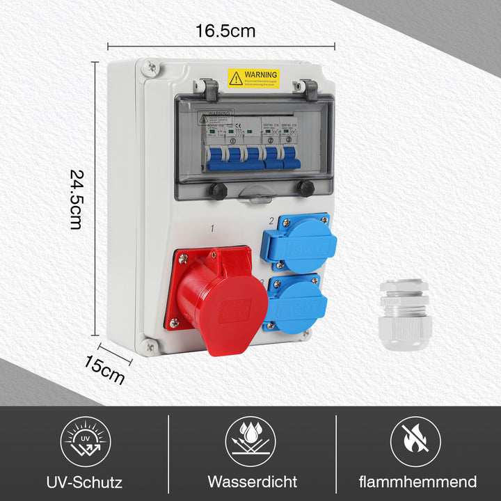 Sonnewelt wall distributor 2xSchuko socket and CEE socket 16A