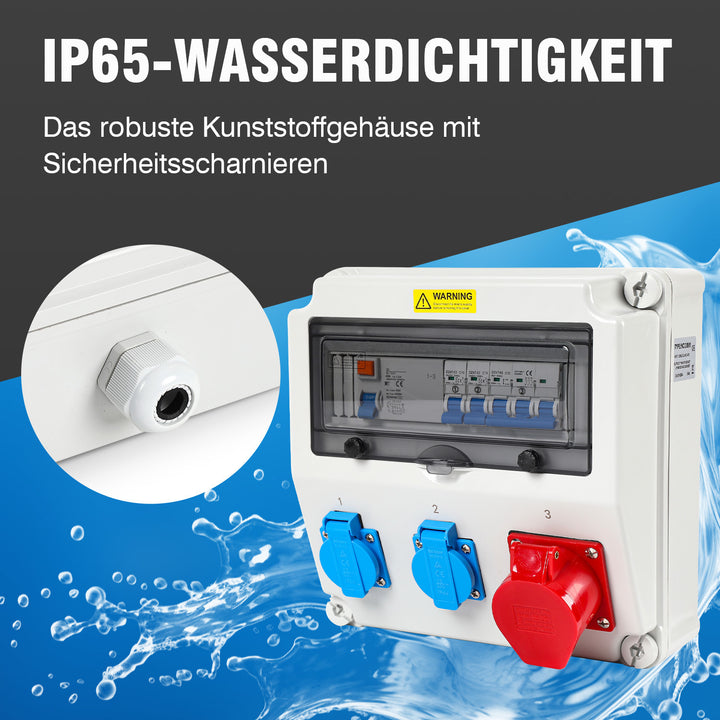 Sonnewelt wall distributor FI 2xSchuko socket and CEE socket 16A