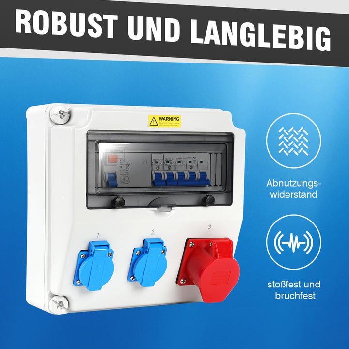 Sonnewelt wall distributor FI 2xSchuko socket and CEE socket 16A