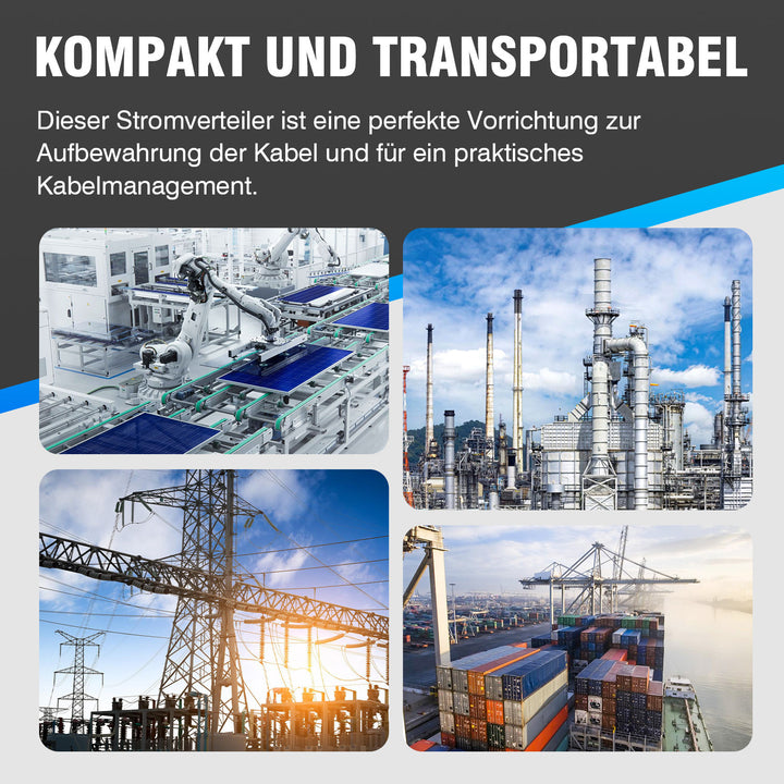 Sonnewelt Wandverteiler FI 4xSchuko-Steckdose und CEE-Steckdose 16/32A