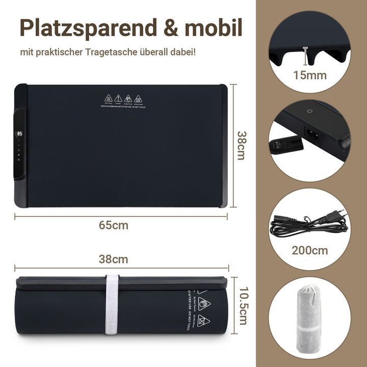 Sonnewelt Warmhalteplatte Elektrische Erwärmung Faltbare 65x38 cm