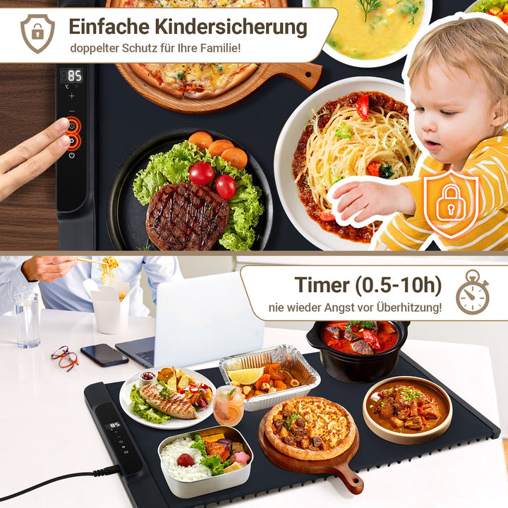 Sonnewelt Warmhalteplatte Elektrische Erwärmung Faltbare 65x38 cm