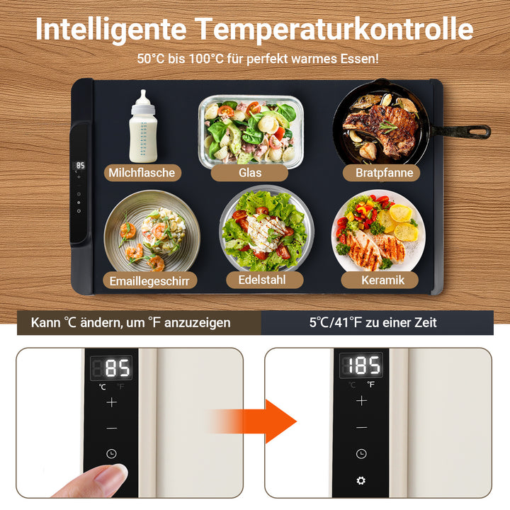 Sonnewelt Warmhalteplatte Elektrische Erwärmung Faltbare 65x38 cm