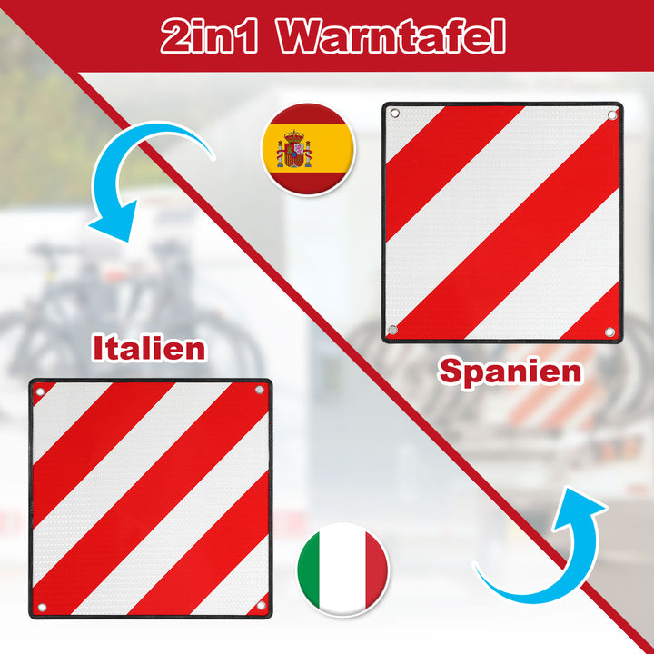 Sonnewelt 2 in 1 Warntafel für Italien und Spanien
