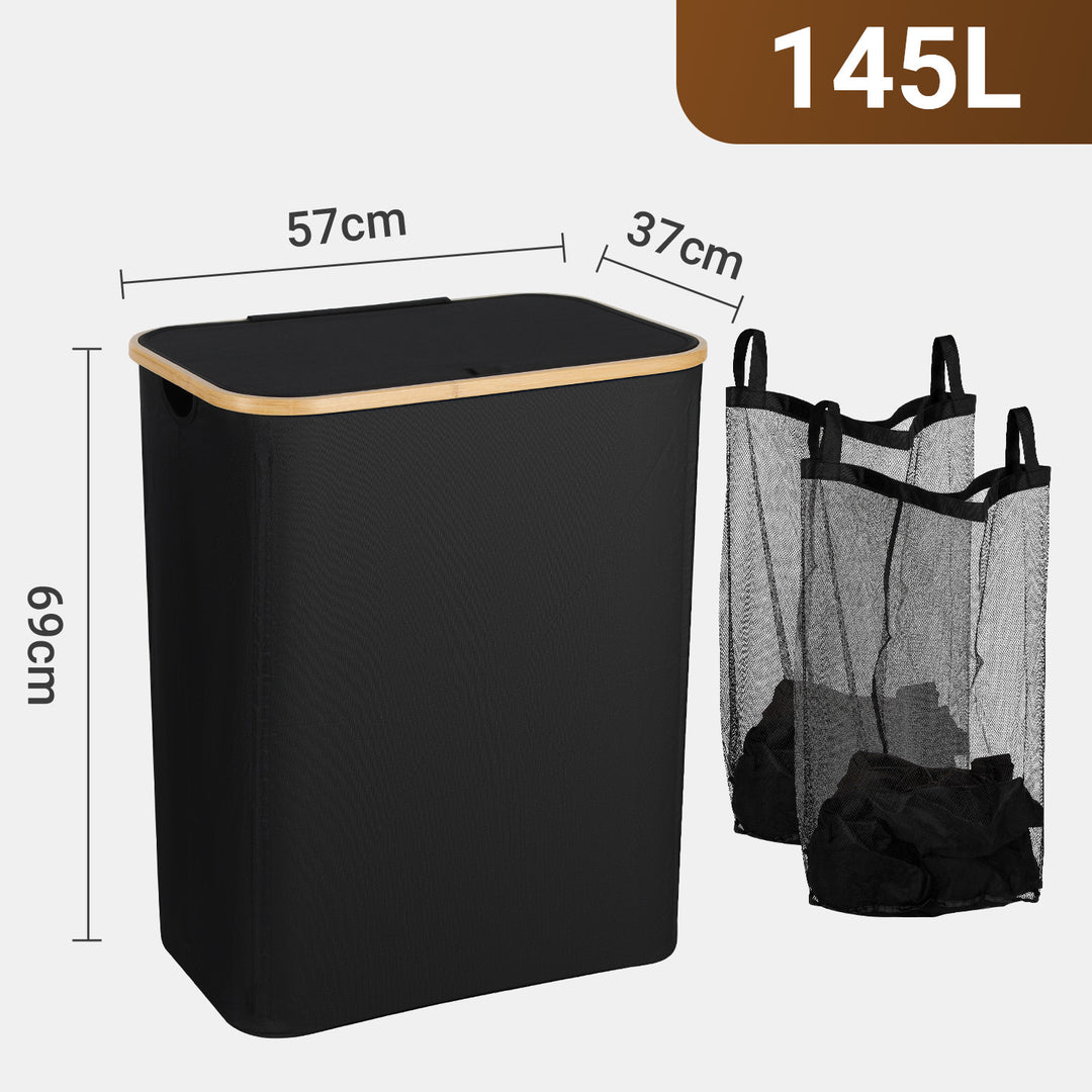 Sonnewelt Wäschekorb Waschesammler mit Deckel 100/145/160L