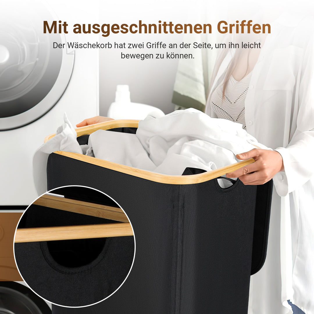 Sonnewelt Wäschekorb Waschesammler mit Deckel 100/145/160L