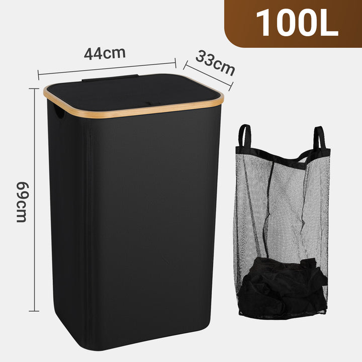 Sonnewelt Wäschekorb Waschesammler mit Deckel 100/145/160L