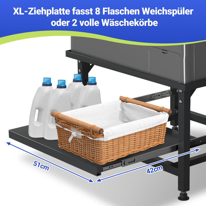 Sonnewelt Waschmaschinen Untergestell mit Ablage Tragfähigkeit 150kg