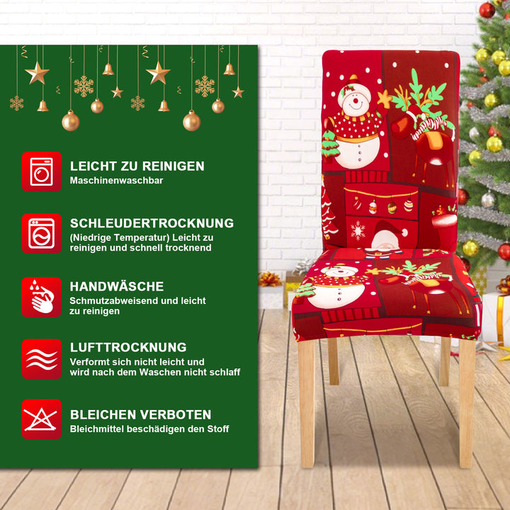 Sonnewelt Weihnachtliche Stuhlhussen Universelle 4er Set