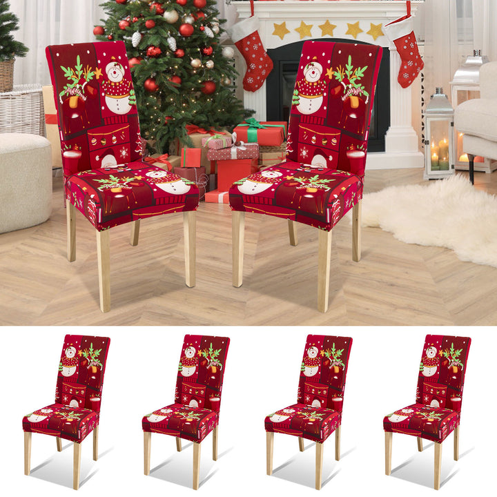 Sonnewelt Weihnachtliche Stuhlhussen Universelle 4er Set