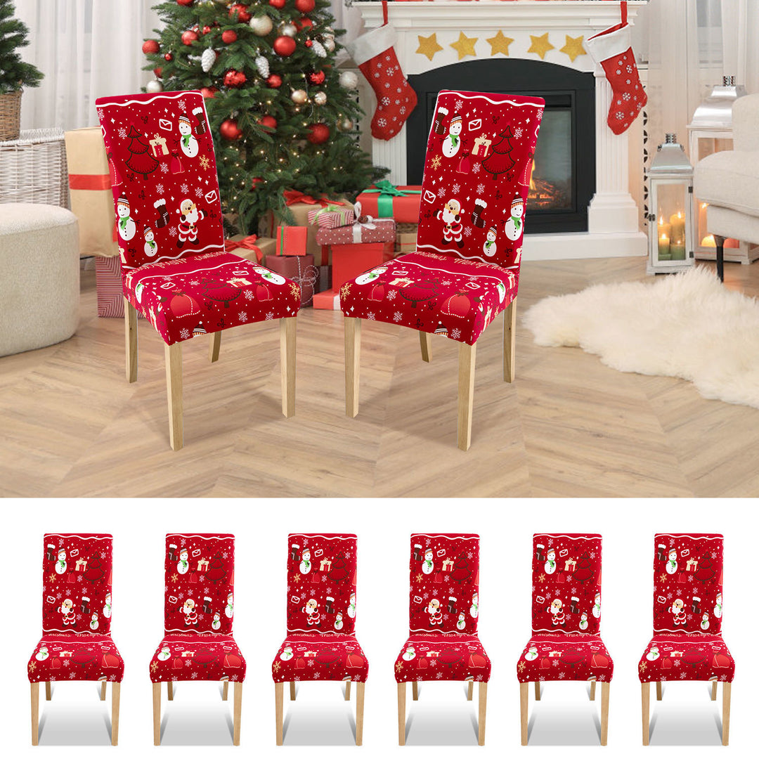 Sonnewelt Weihnachtliche Stuhlhussen Universelle 6er Set