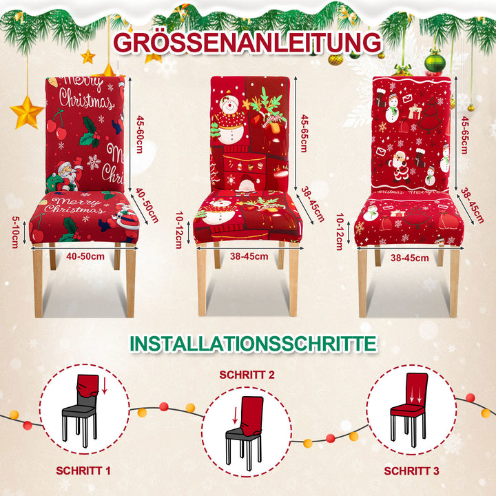 Sonnewelt Weihnachtliche Stuhlhussen Universelle 6er Set