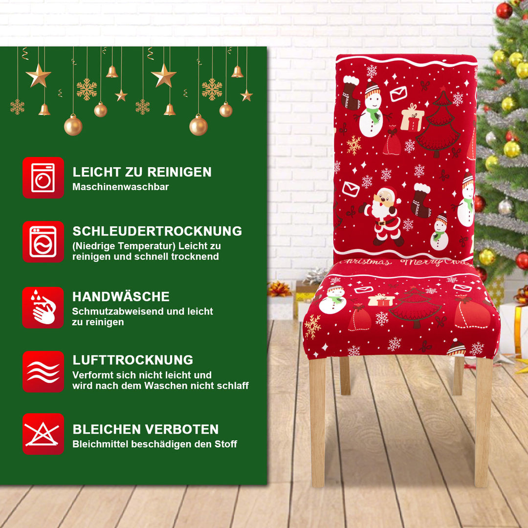 Sonnewelt Weihnachtliche Stuhlhussen Universelle 6er Set
