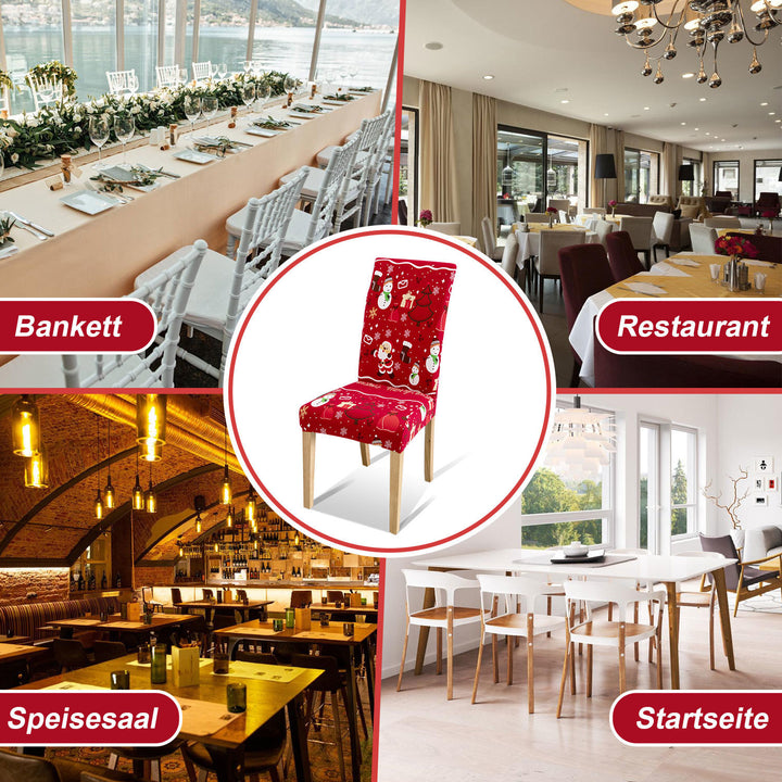 Sonnewelt Weihnachtliche Stuhlhussen Universelle 6er Set