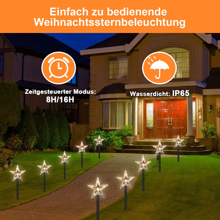 Sonnewelt 5 Pcs Sterne Weihnachtsbeleuchtung Gartenleuchte