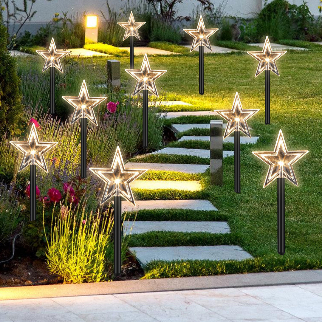 Sonnewelt 5 Pcs Sterne Weihnachtsbeleuchtung Gartenleuchte