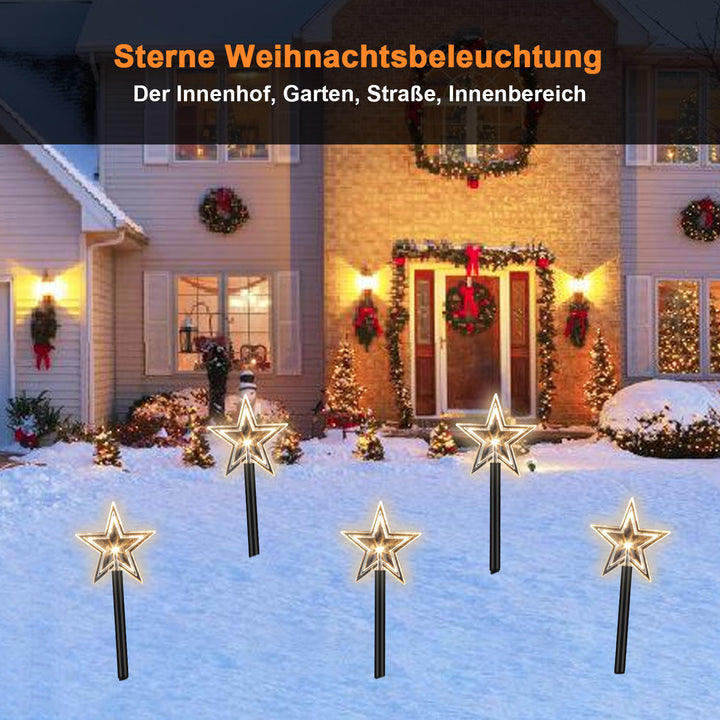 Sonnewelt 5 Pcs Sterne Weihnachtsbeleuchtung Gartenleuchte