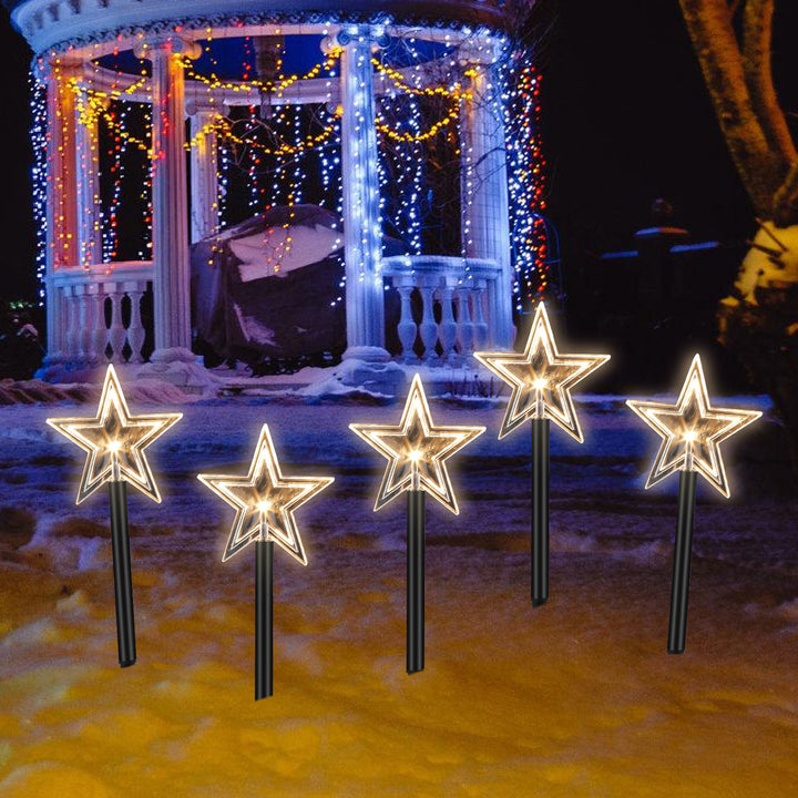 Sonnewelt 5 Pcs Sterne Weihnachtsbeleuchtung Gartenleuchte