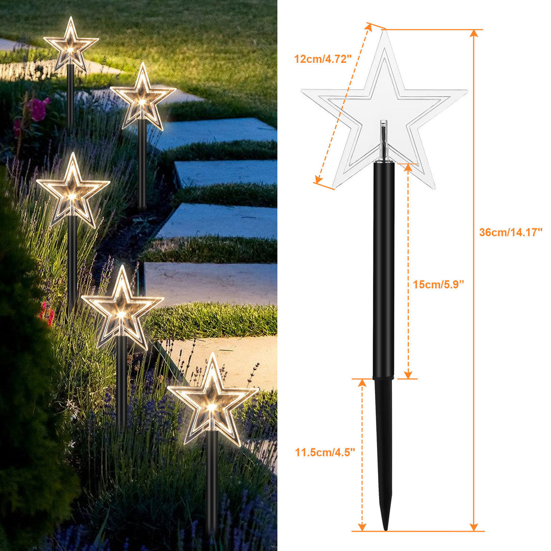 Sonnewelt 5 Pcs Sterne Weihnachtsbeleuchtung Gartenleuchte