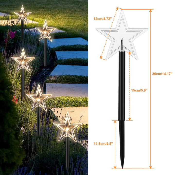 Sonnewelt 5 Pcs Sterne Weihnachtsbeleuchtung Gartenleuchte