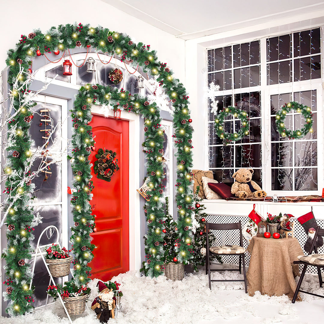 Sonnewelt Weihnachtsgirlande mit Beleuchtung und Deko, USB 2,7 m/5 m