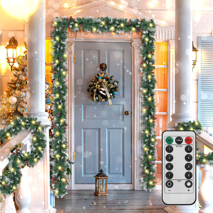 Sonnewelt Weihnachtsgirlande mit Beleuchtung und Deko, USB 2,7 m/5 m