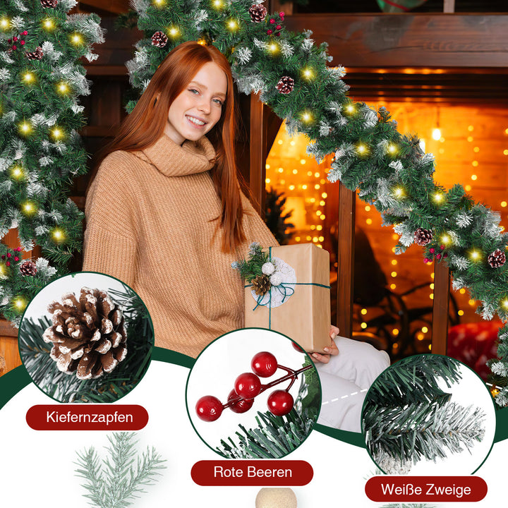 Sonnewelt Weihnachtsgirlande mit Beleuchtung und Deko, USB 2,7 m/5 m