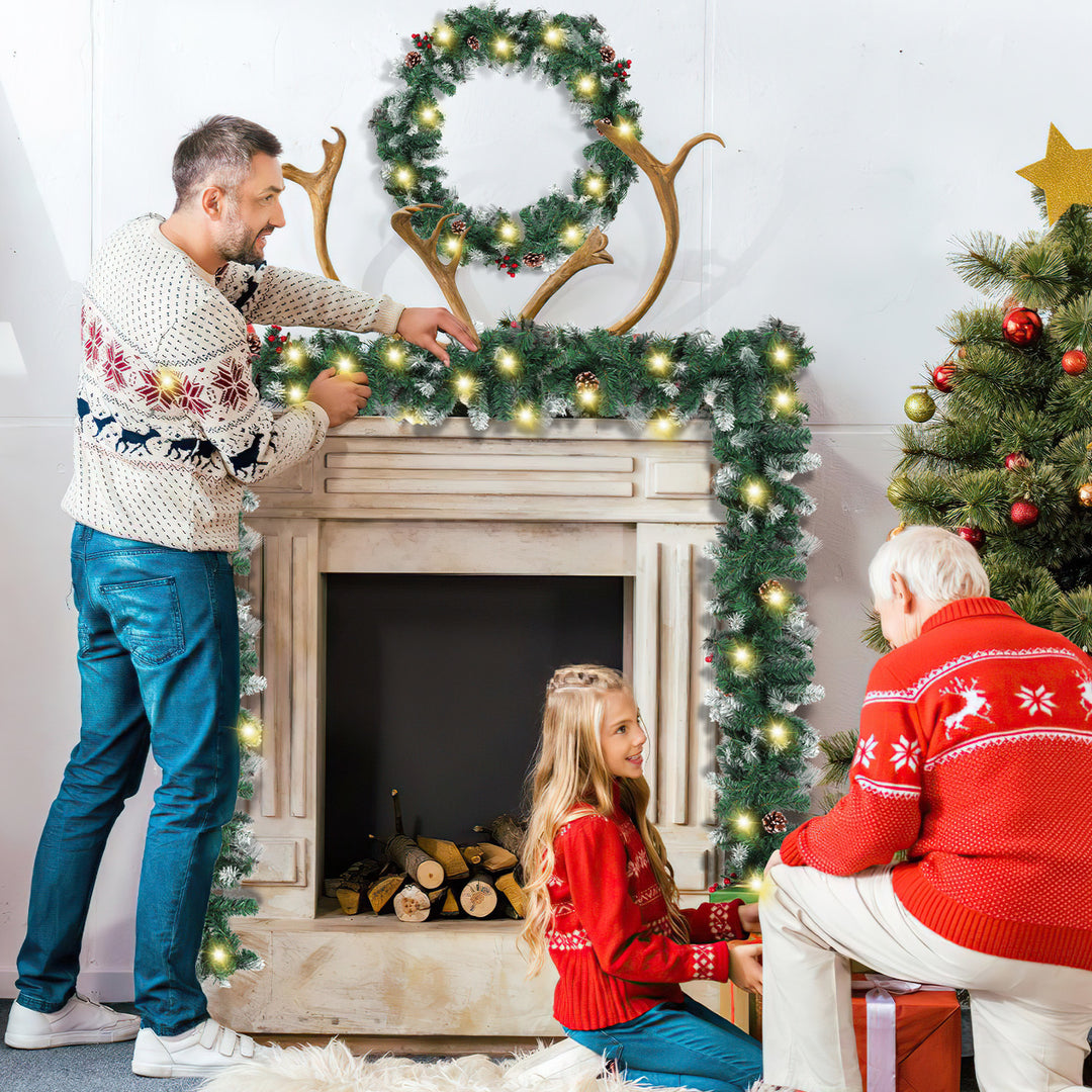 Sonnewelt Weihnachtsgirlande mit Beleuchtung und Deko, USB 2,7 m/5 m