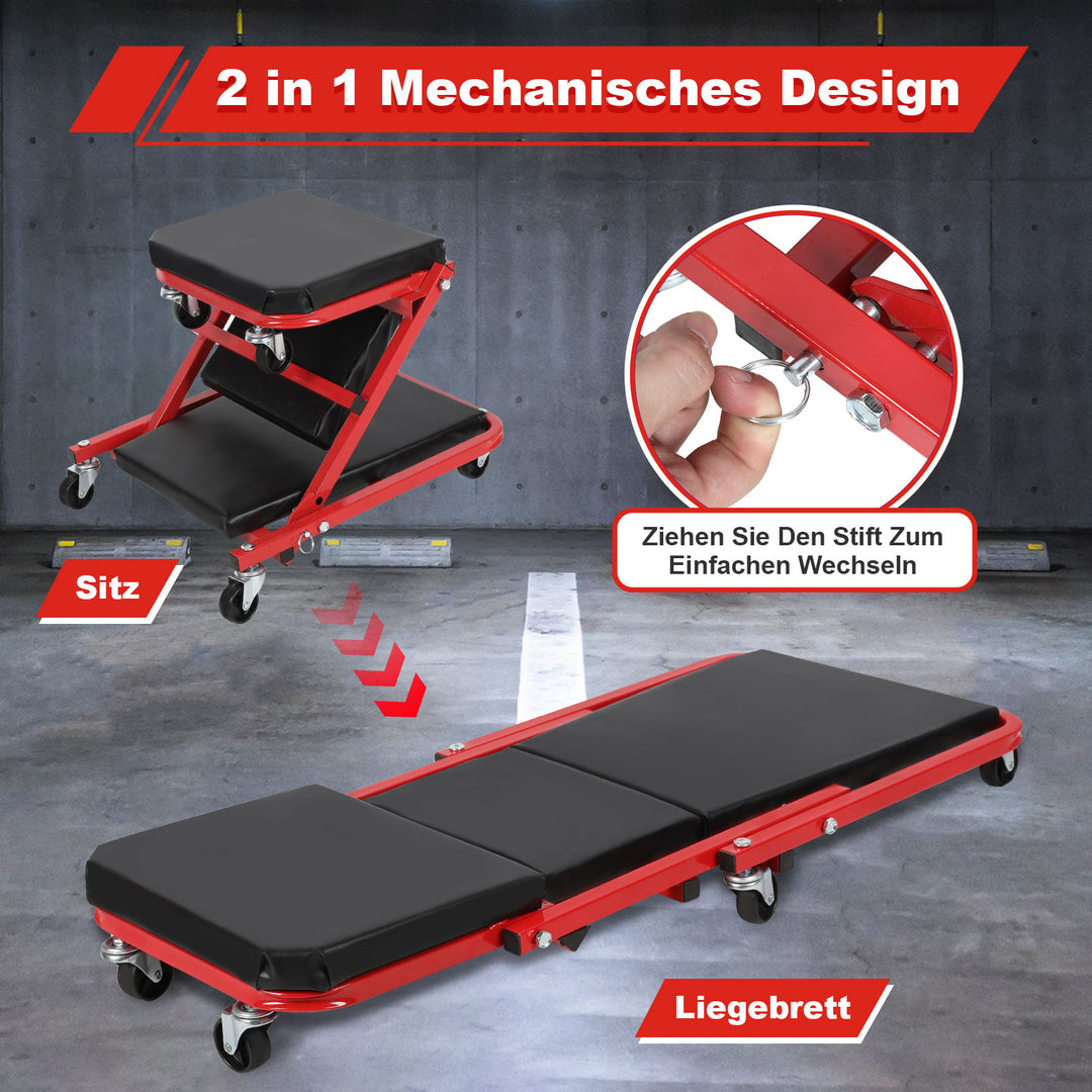 Sonnewelt Montagerollbrett Werkstattliege Rollbrett KFZ