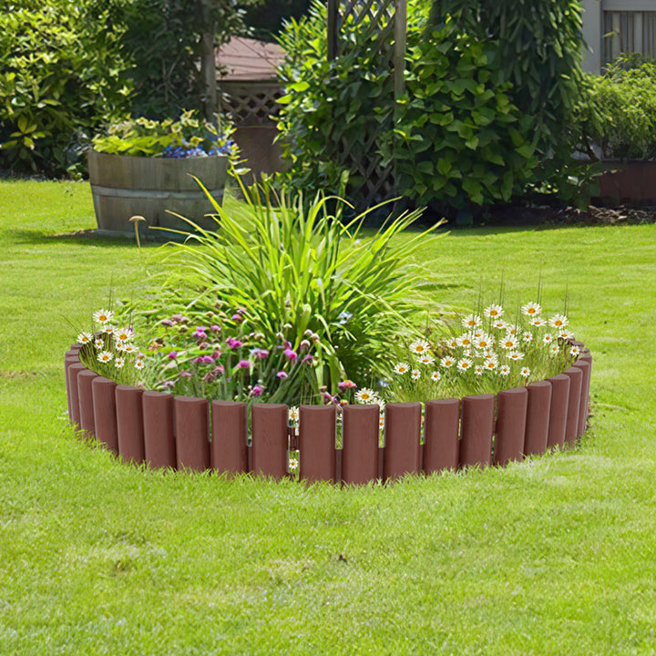 Sonnewelt plastic lawn edge wood look