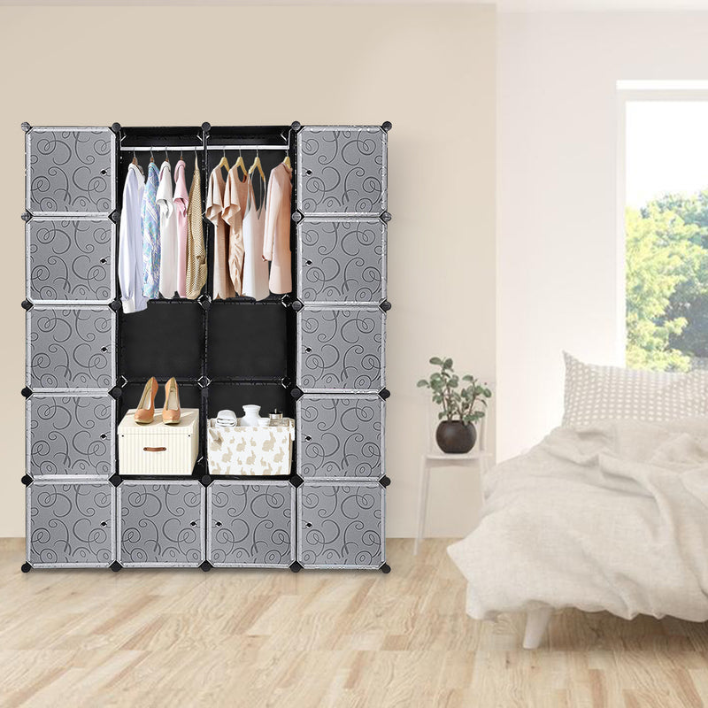 Sonnewelt Regalsystem Kleiderschrank Steckregal mit Türen