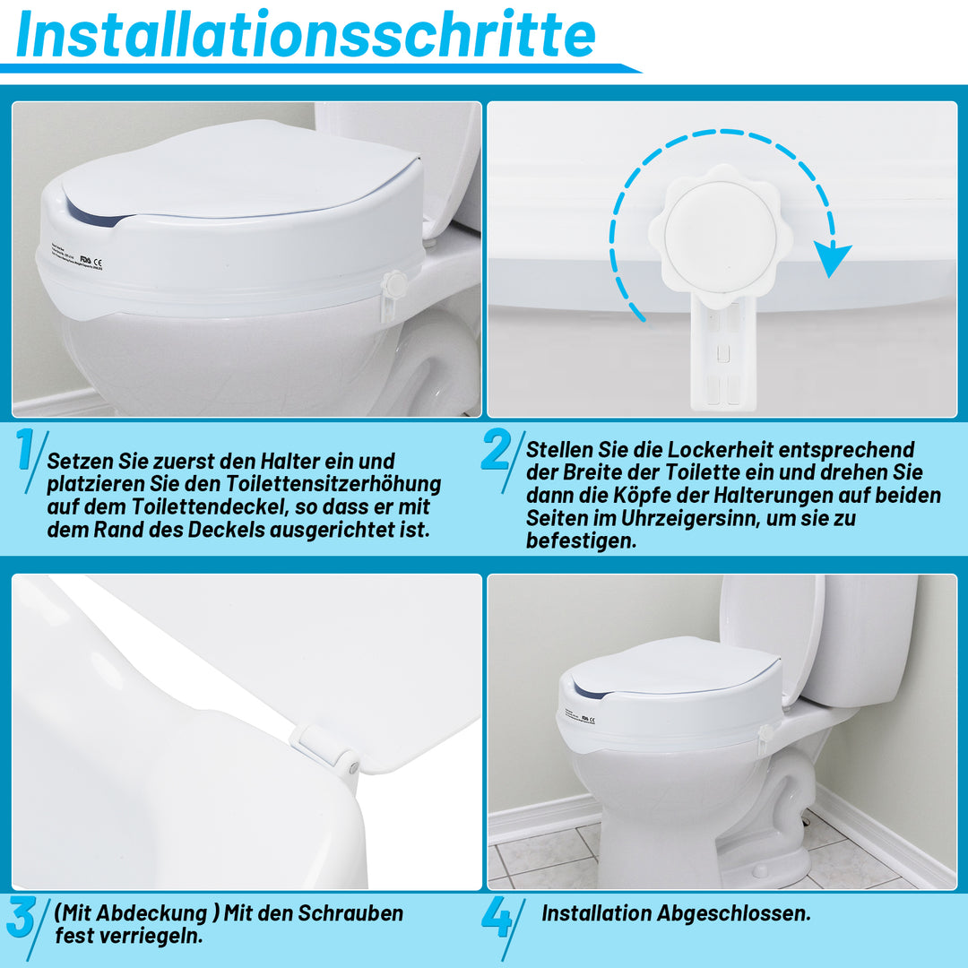 Sonnewelt raised toilet seat 10 cm with lid