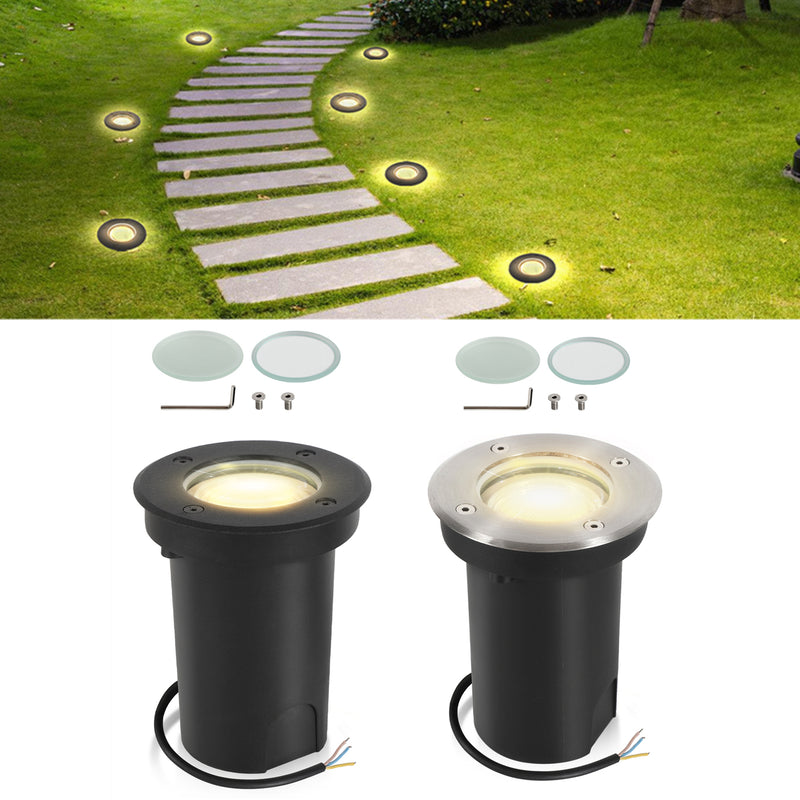 Sonnewelt LED Bodeneinbaustrahler 3W Warmweiß mit Mattierten Ersatzlinsen