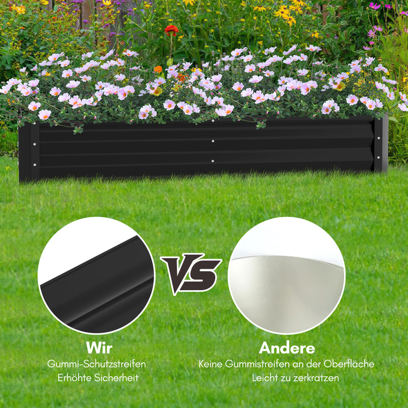 Sonnewelt Metall Hochbeete Hochbeete-Kit mit Stützstangen für Garten