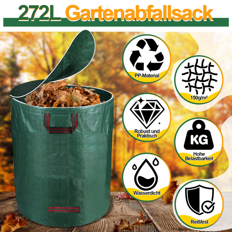 Sonnewelt Gartenabfallsack Gartensack 272L mit Deckel