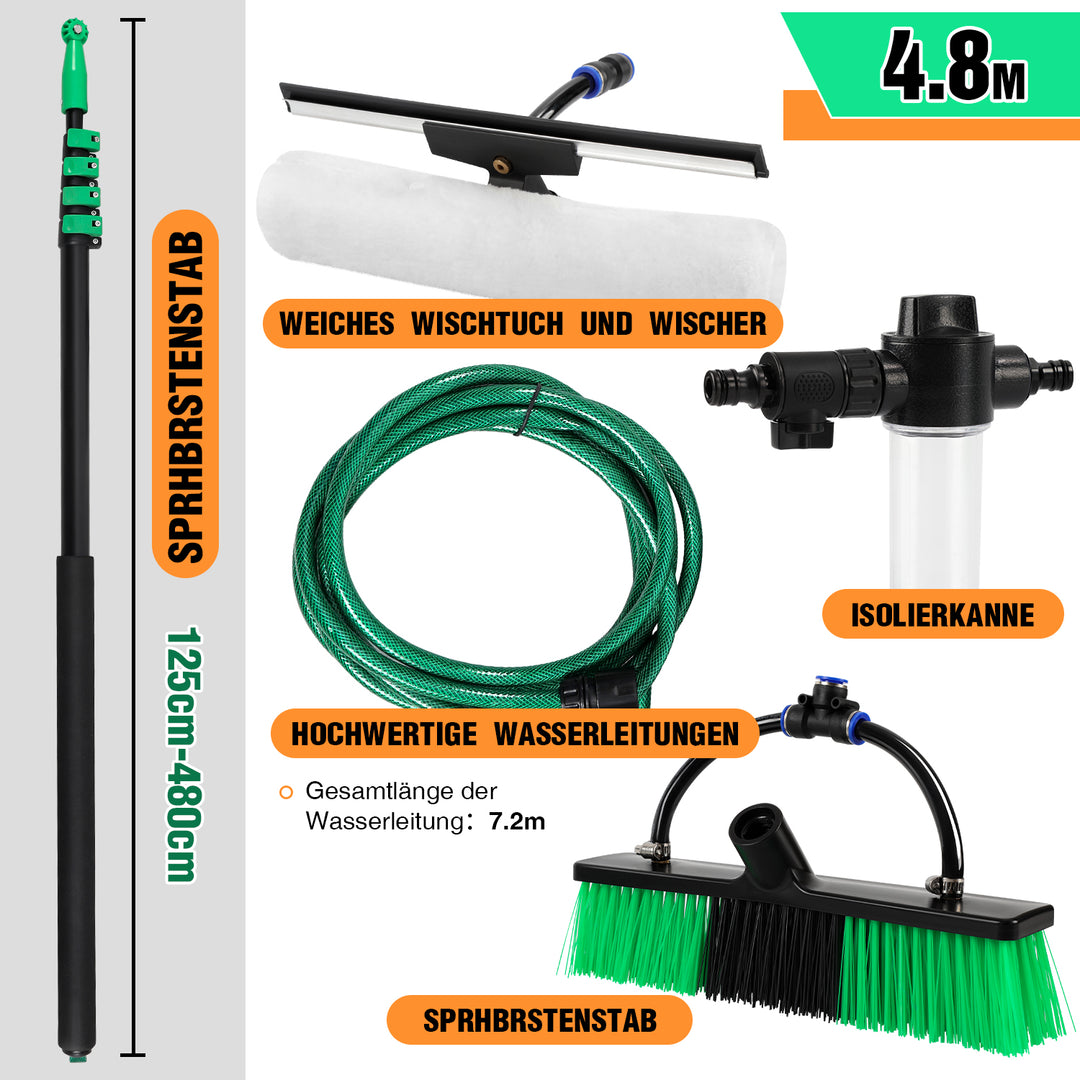 Sonnewelt Teleskop Waschbürste mit Teleskopstiel 3.6m/4.8m