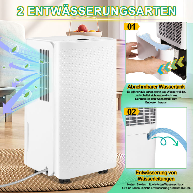 Sonnewelt Luftentfeuchter 16L mit Timerfunktion, Wäschetrockungsfunktion, Abtaufunktion