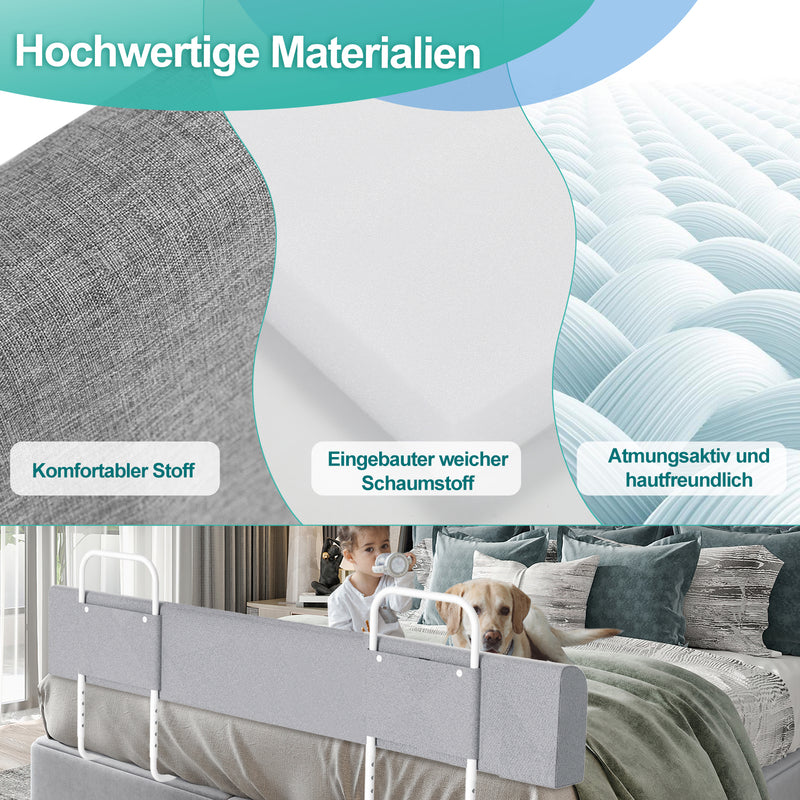 Sonnewelt Bettgitter rausfallschutz Bett Verformbar 150cm/180cm/200cm