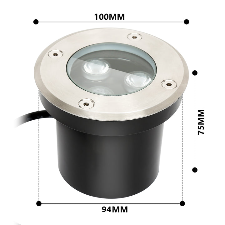 Sonnewelt Bodeneinbaustrahler Aussen Led 3W Warmweiß
