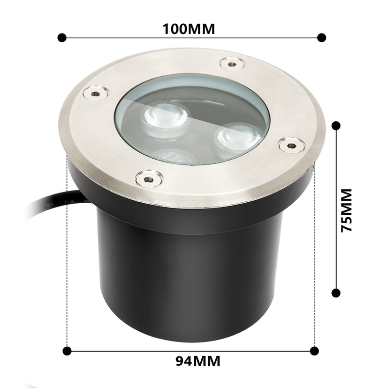 Sonnewelt Bodeneinbaustrahler Aussen Led 3W Warmweiß