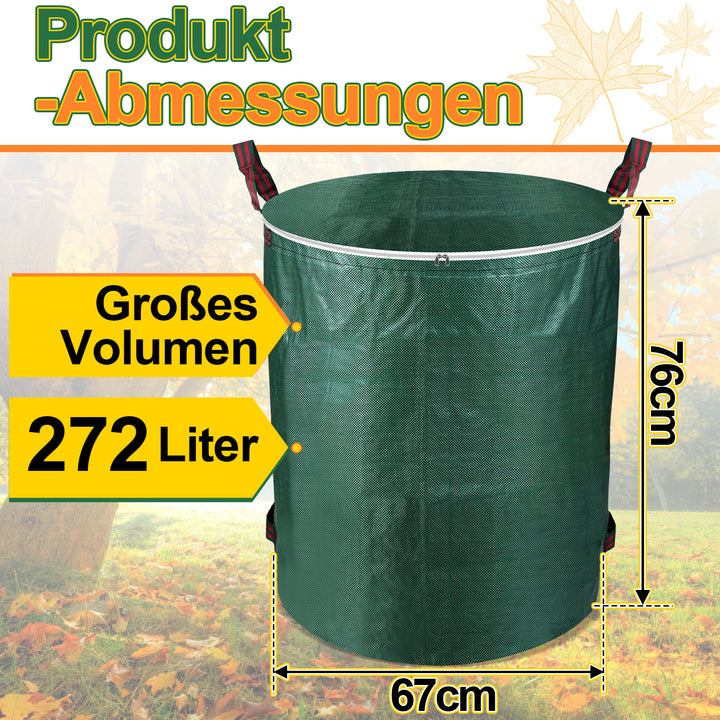 Sonnewelt Gartenabfallsack Gartensack 272L mit Deckel