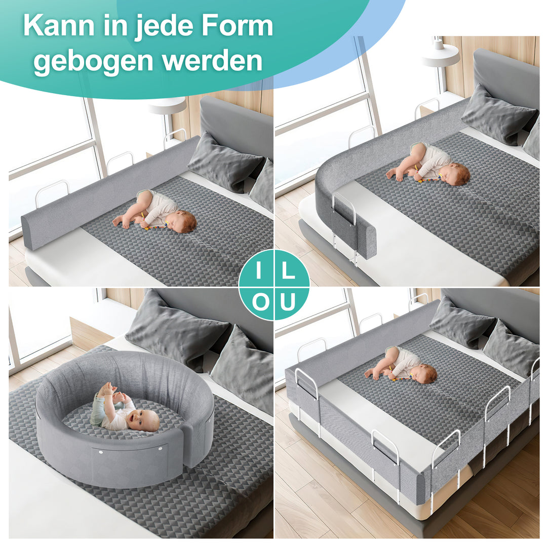 Sonnewelt bed rail fall protection bed deformable 150cm/180cm/200cm