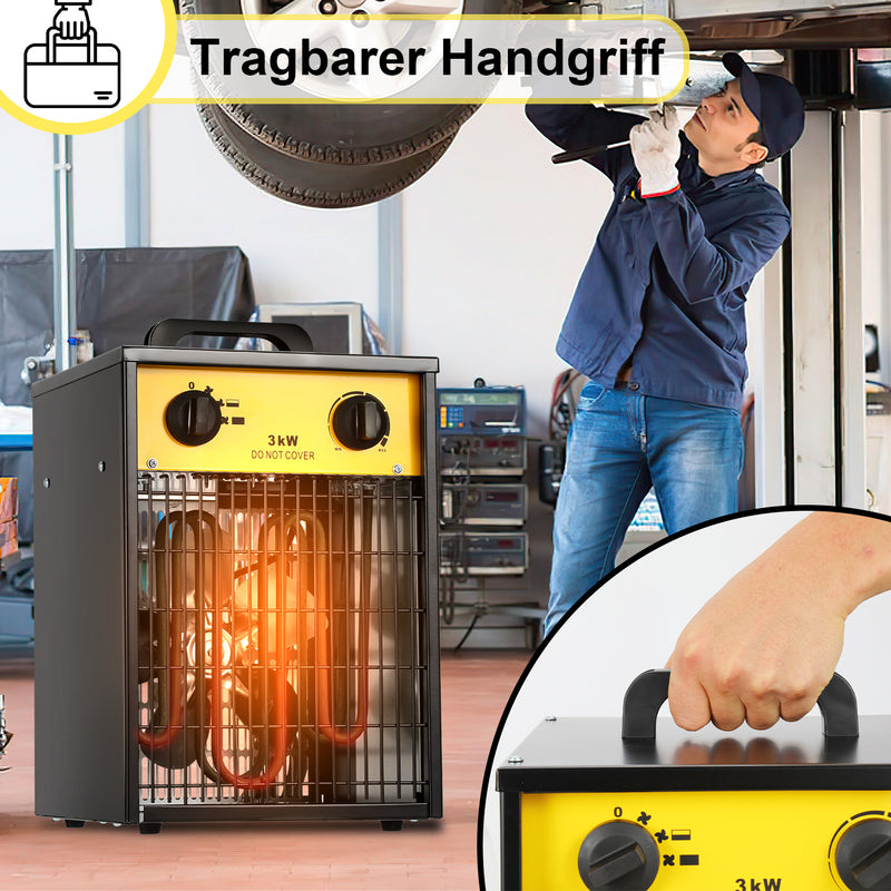 Sonnewelt 3KW Elektroheizer Heizlüfter mit integriertem Thermostat