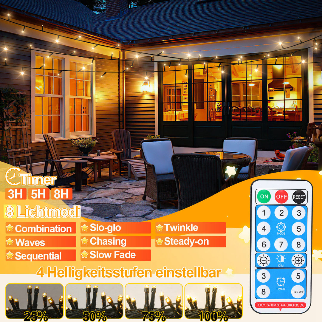 Sonnewelt Solar Fairy Lights with Remote Control 30m-100m