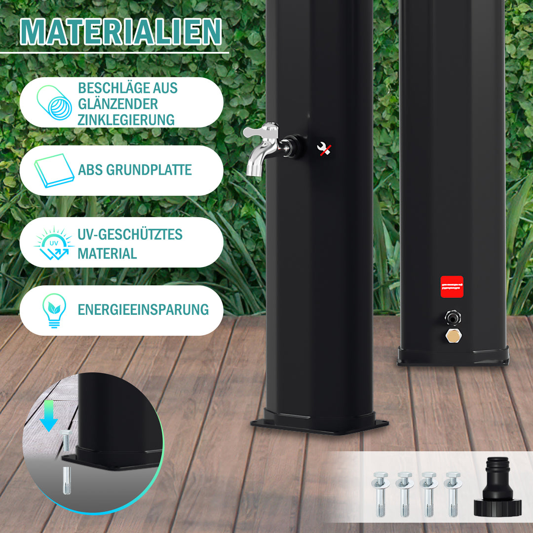 Sonnewelt Solar Shower 40L Solar Shower Garden Shower Incl. Protective Cover and Hand Shower