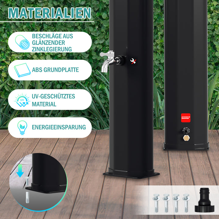Sonnewelt Solar Shower 40L Solar Shower Garden Shower Incl. Protective Cover and Hand Shower