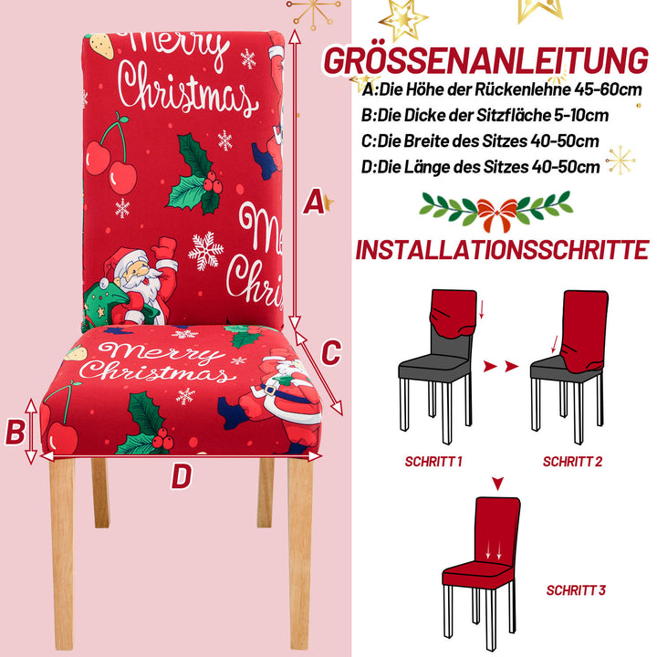 Sonnewelt Stuhlhussen Weihnachten 6er Set