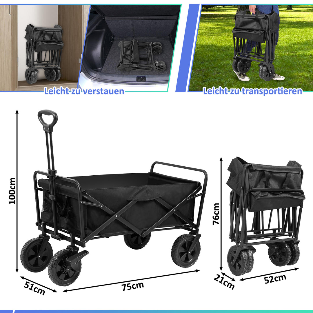 Sonnewelt handcart foldable transport cart 100kg load capacity