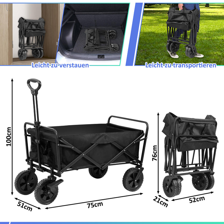 Sonnewelt handcart foldable transport cart 100kg load capacity