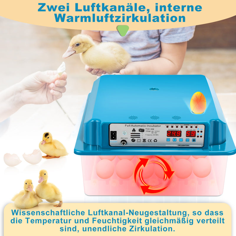 Sonnewelt Brutautomat Vollautomatisch Inkubator für Hühner 36 Eier
